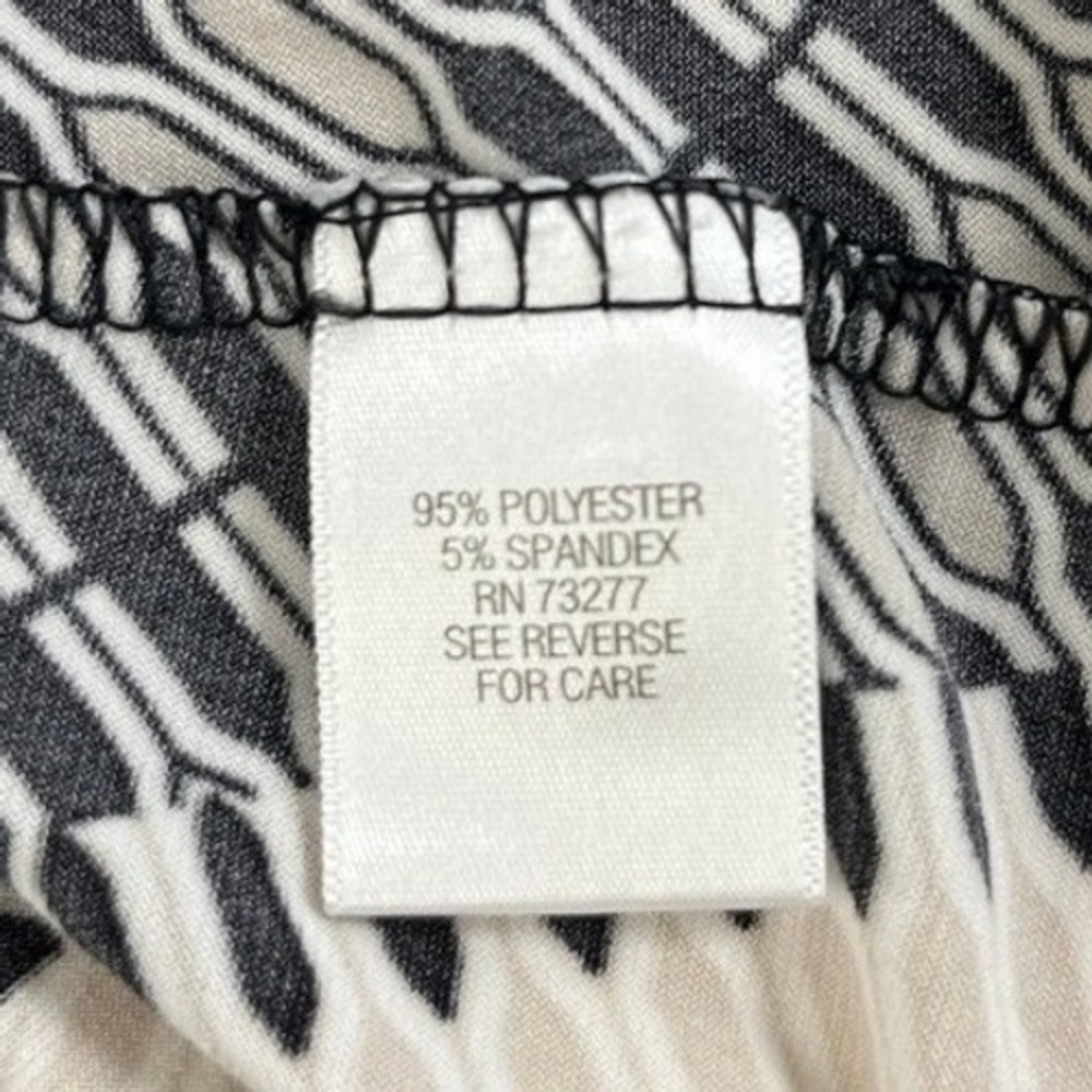 Dana Buchman Womens L Black Gray Geometric Print Sleeveless V-Neck Blouse Top - Picture 7 of 7